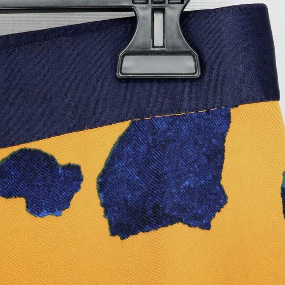 Phillip Lim 3.1 Target Skirt Womens 14 Orange Navy Blue Lined Flare Knee Length - Picture 7 of 10